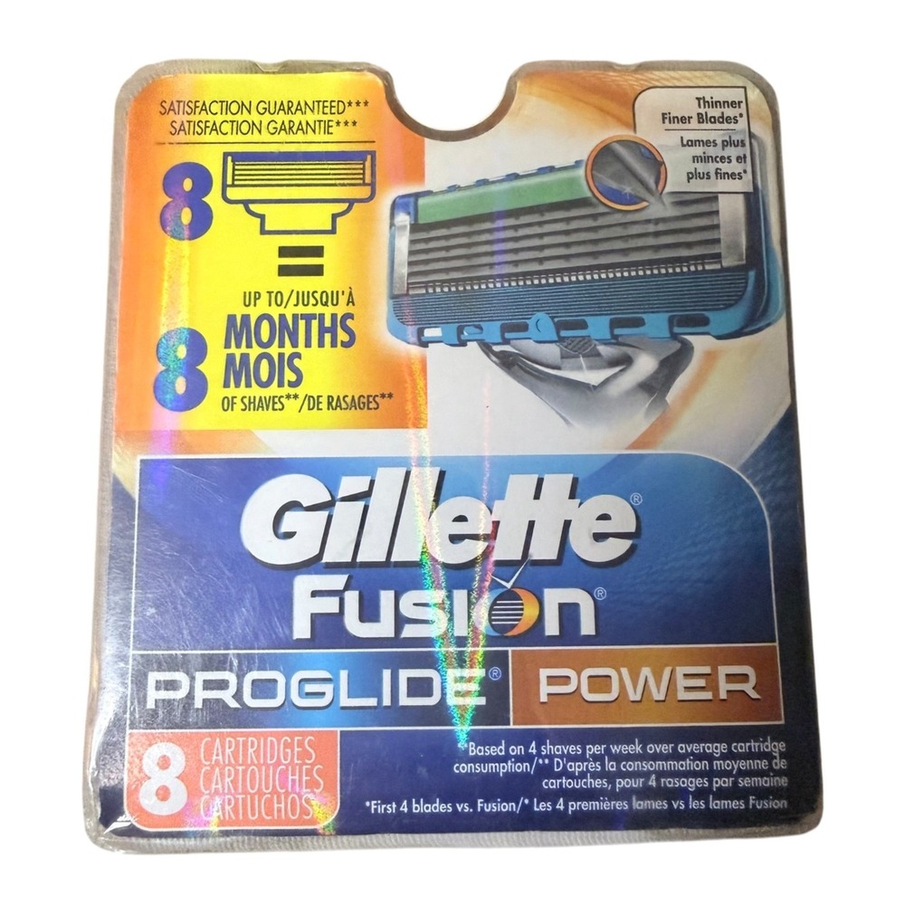 Gillette Fusion Proglide Power Razor Blade Cartridges, 8 Ct. New *Free Shipping*